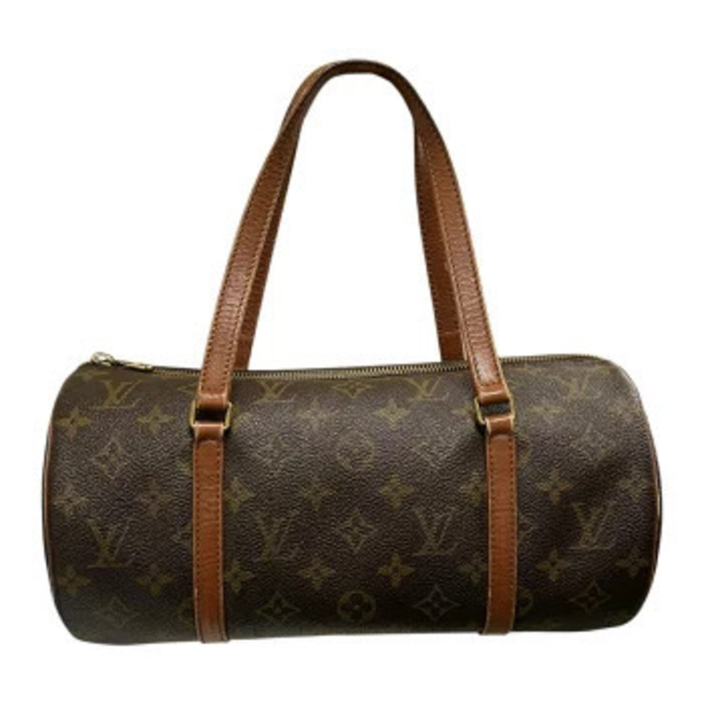 LOUIS VUITTON Papillon Handbag Brown Monogram Leather Boston Bag